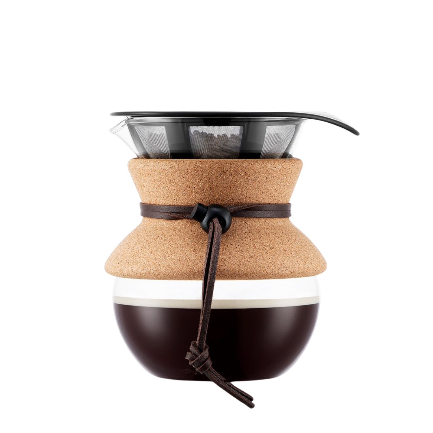 Bodum pourover filled with coffee