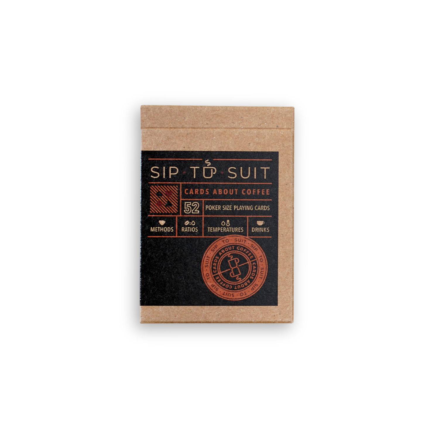 Sip to Suit card set, which includes cards about coffee